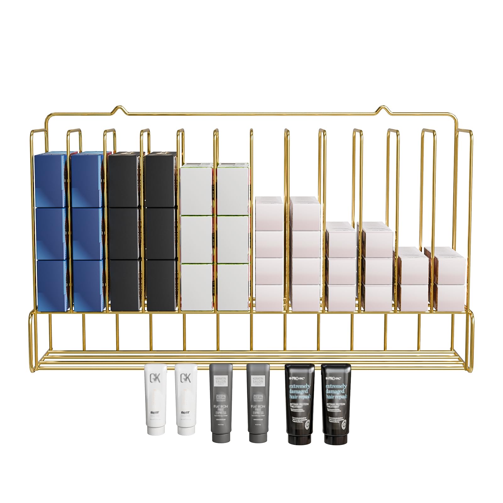 OmySalon HCRM Professional Wall Mounted Metal Salon Hair Color Dye Tube Organizer Storage Rack