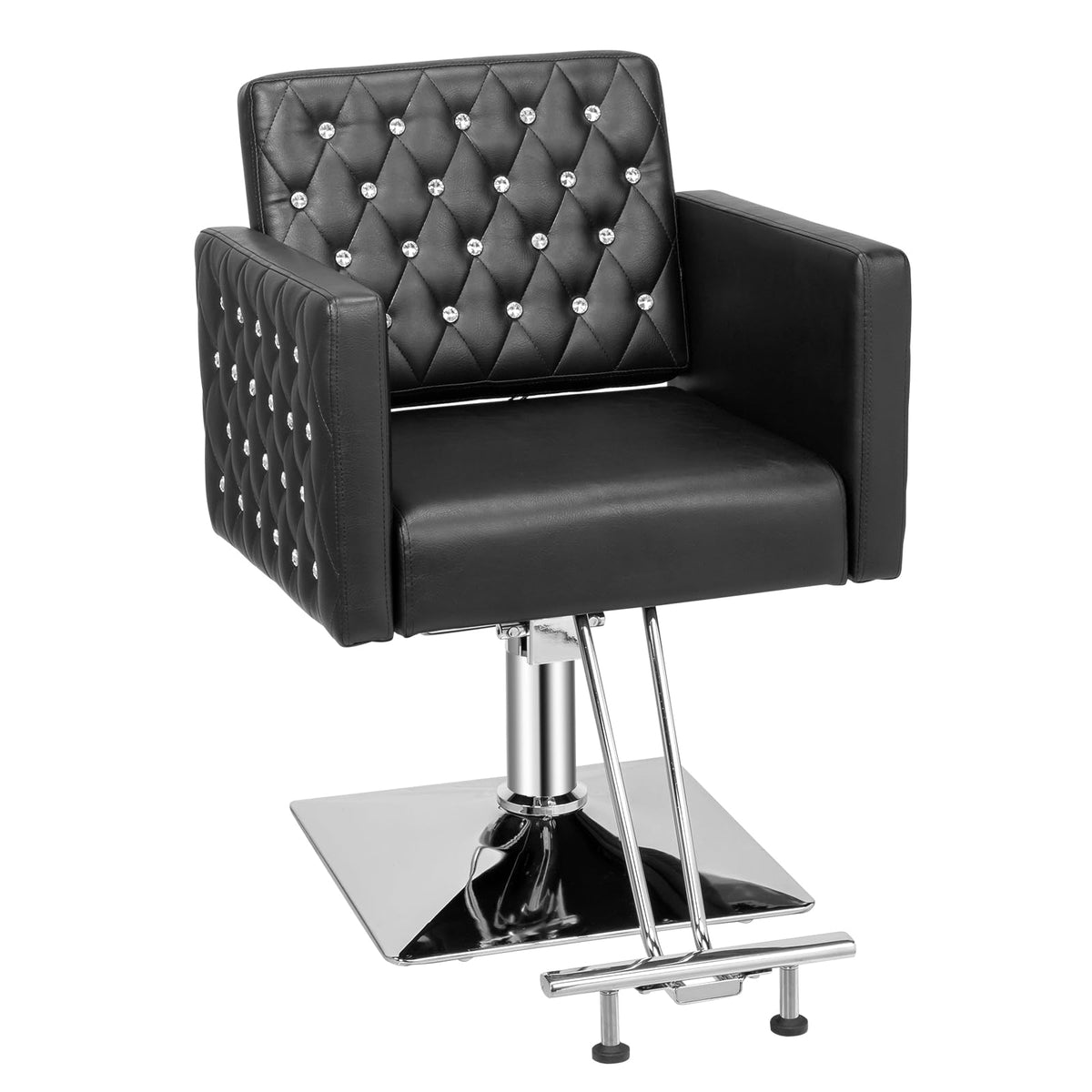 OmySalon SC2801 Modern Heavy Duty Hydraulic Swivel Hair Stylist Salon Chair with Curved Armrests