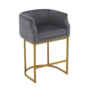 OmySalon Velvet Vanity Manicure Chair Chair with High Gold Metal Support & Comfotable Armrest