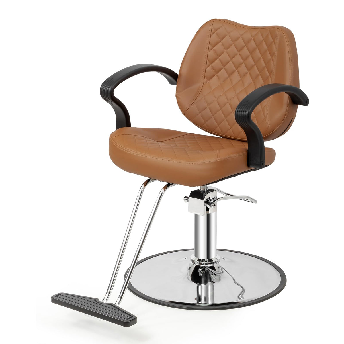 OmySalon SC2901 Ergonomic 360-Degree Swivel Hydraulic Hair Stylist Salon Chair with Curved Armrests