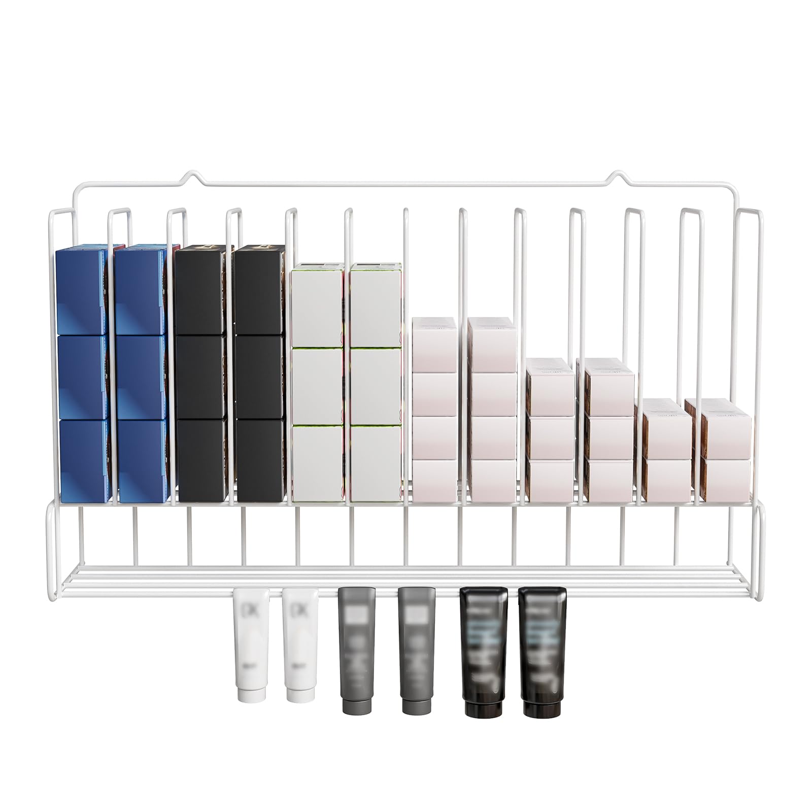 OmySalon HCRM Professional Wall Mounted Metal Salon Hair Color Dye Tube Organizer Storage Rack