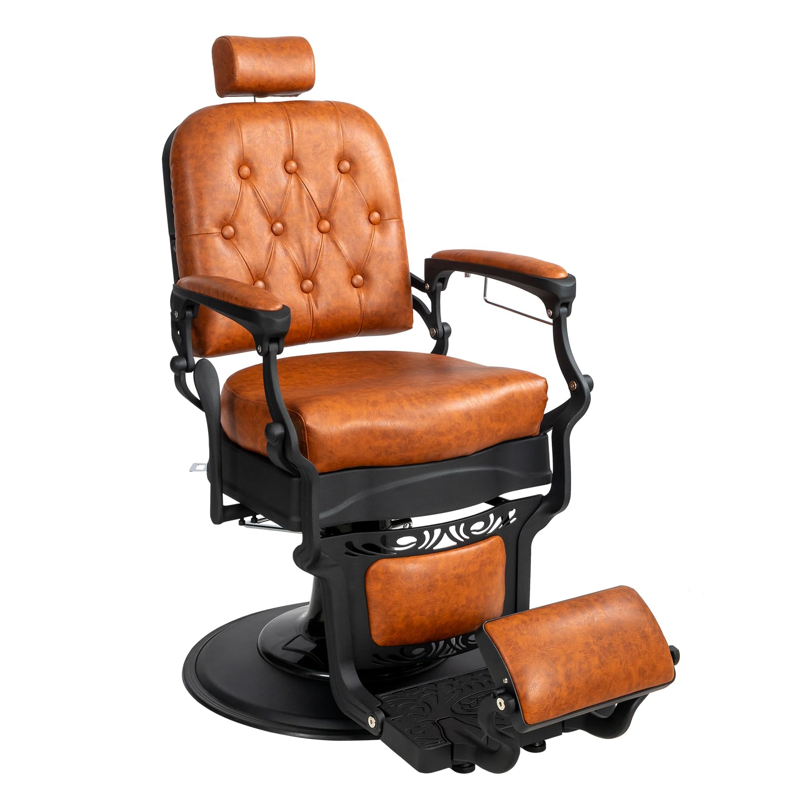 OmySalon PH701 Vintage Style Heavy Duty Hydraulic Recline Square Backrest Barber Chair