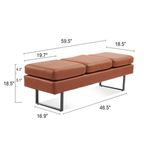 OmySalon WB Modern Reception Waiting Room Bench Chair with Thickened Iron Leg for Beauty Barber Salon SPA Office