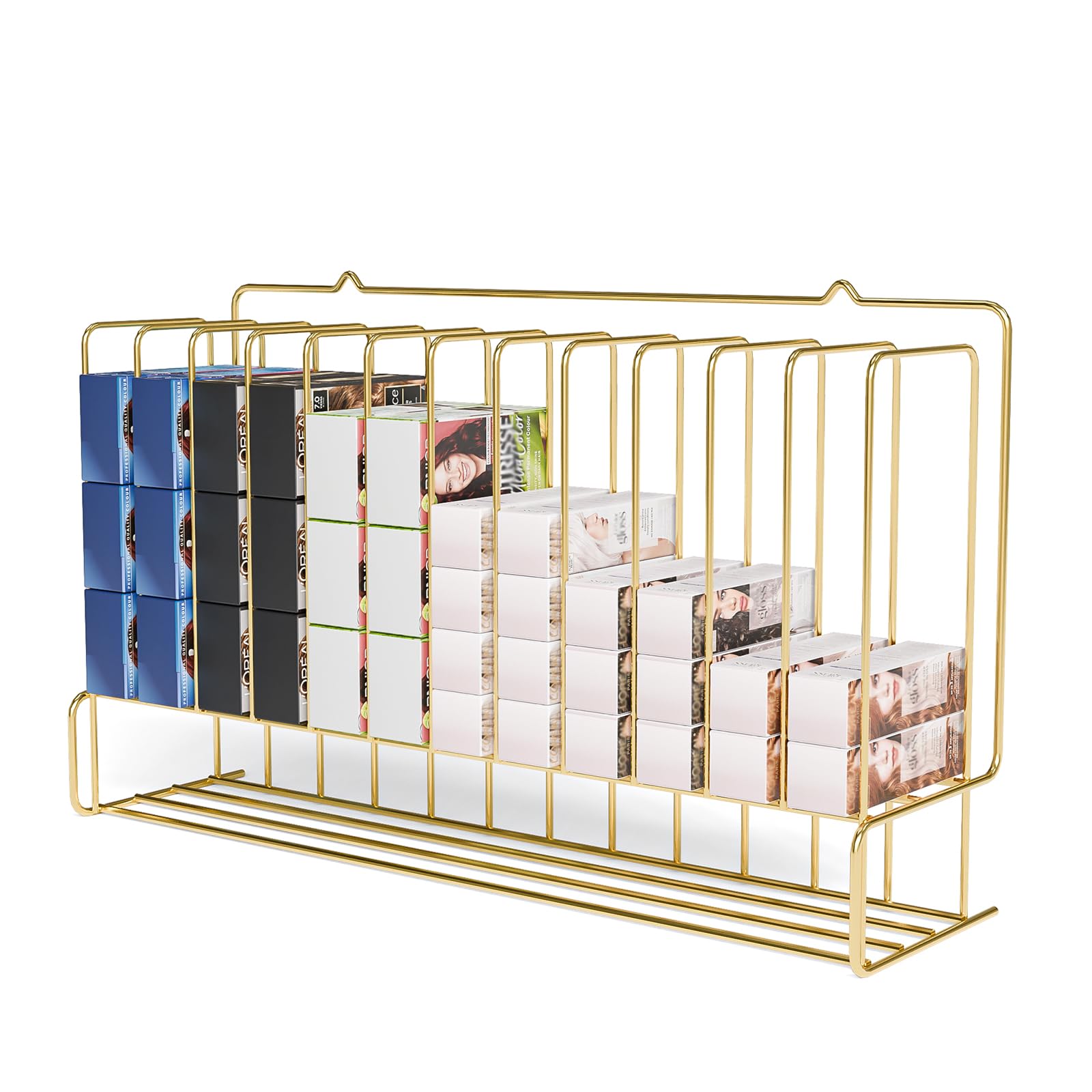 OmySalon HCRM Professional Wall Mounted Metal Salon Hair Color Dye Tube Organizer Storage Rack