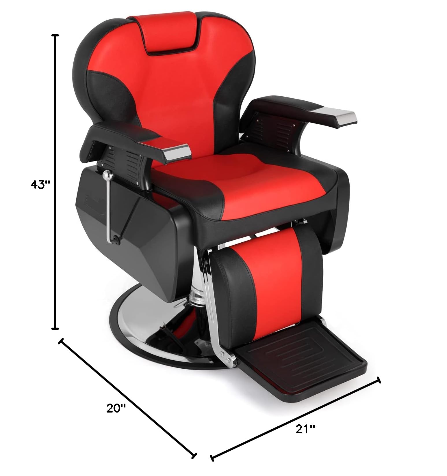 OmySalon BC1202 Classical Style Heavy Duty Hydraulic Reclining Barber Chair