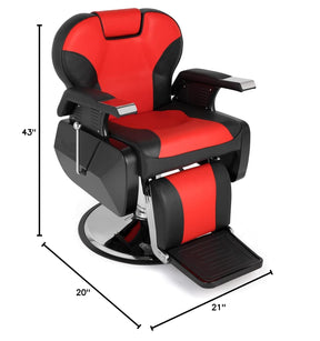 OmySalon BC1202 Classical Style Heavy Duty Hydraulic Reclining Barber Chair