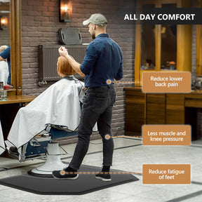 OmySalon Hexagon Salon Anti Fatigue Mat for Round Base Styling Chair 3'x4' 3'x5' 5/8in 7/8in Thick