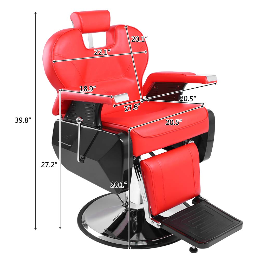 OmySalon BC1202 Classical Style Heavy Duty Hydraulic Reclining Barber Chair