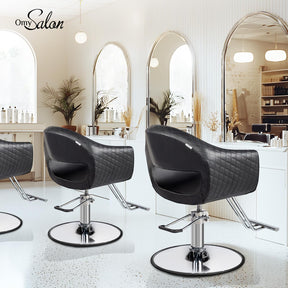 OmySalon SC3201 Eye-catching Rhombus Stitch Pattern Extra Wide Seat Hair Stylist Salon Chair