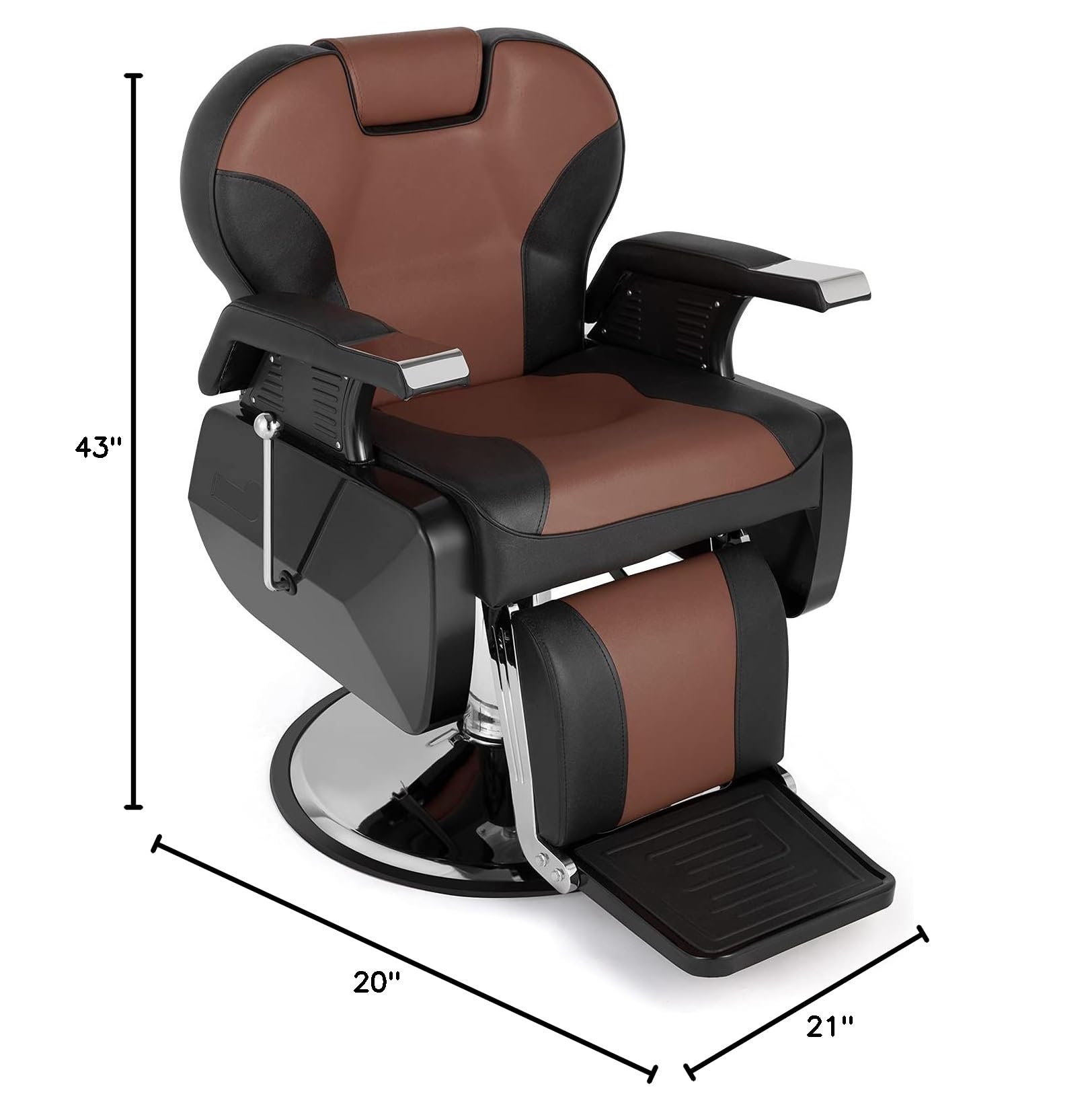 OmySalon BC1202 Classical Style Heavy Duty Hydraulic Reclining Barber Chair