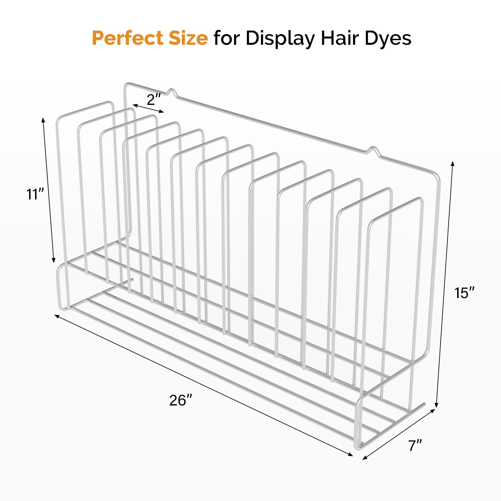 OmySalon HCRM Professional Wall Mounted Metal Salon Hair Color Dye Tube Organizer Storage Rack