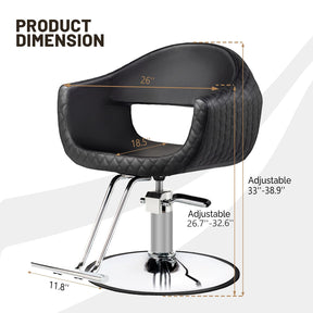 OmySalon SC3201 Eye-catching Rhombus Stitch Pattern Extra Wide Seat Hair Stylist Salon Chair