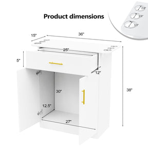 OmySalon HSC-21 Salon Station Cabinet Free Standing Storage Station with 1 Drawers 1 Storage Cabinet 6 Hair Dryer Holders