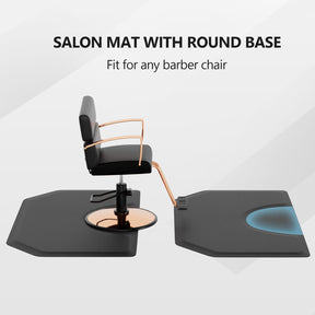 OmySalon Hexagon Salon Anti Fatigue Mat for Round Base Styling Chair 3'x4' 3'x5' 5/8in 7/8in Thick