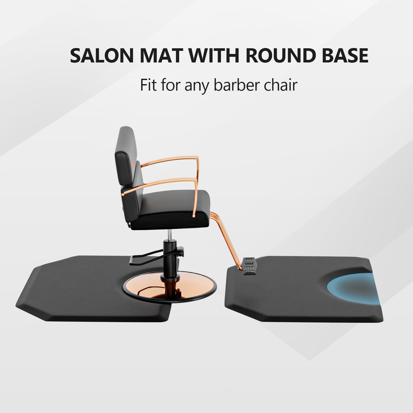 OmySalon Hexagon Salon Anti Fatigue Mat for Round Base Styling Chair 3'x4' 3'x5' 5/8in 7/8in Thick