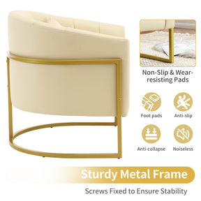 OmySalon Modern Velvet Vanity Manicure Chair with Gold Metal Support & Comfotable Armrest Pillow