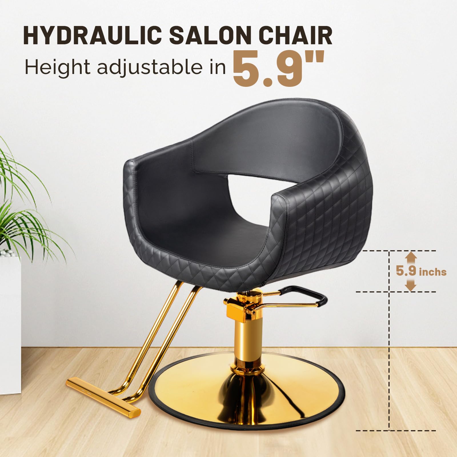 OmySalon SC3201 Eye-catching Rhombus Stitch Pattern Extra Wide Seat Hair Stylist Salon Chair