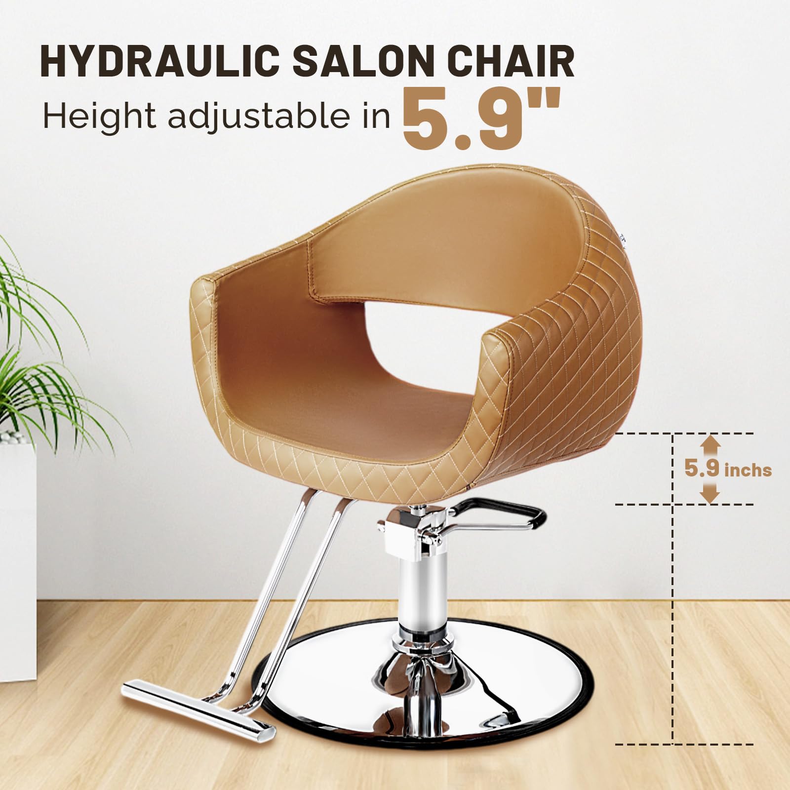 OmySalon SC3201 Eye-catching Rhombus Stitch Pattern Extra Wide Seat Hair Stylist Salon Chair