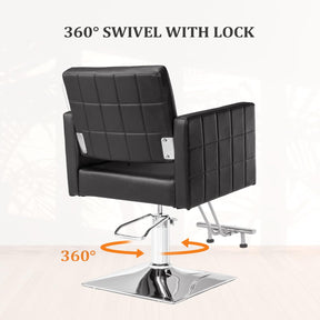 OmySalon SC2001 Heavy Duty Hydraulic Wide Seat Hair Stylist Salon Chair