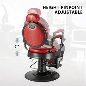 OmySalon BC1101 Vintage Style Heavy Duty Hydraulic Recline Barber Chair