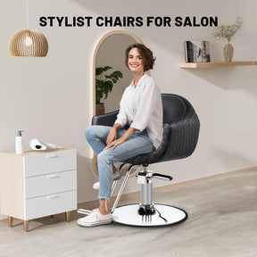 OmySalon SC3201 Eye-catching Rhombus Stitch Pattern Extra Wide Seat Hair Stylist Salon Chair