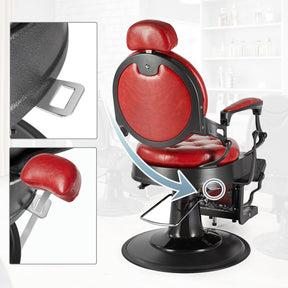 OmySalon BC1101 Vintage Style Heavy Duty Hydraulic Recline Barber Chair