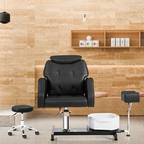 OmySalon PCM-WB 360° Rotation Hydraulic Pedicure Chair with Bubble Massage Foot Bath & Rolling Stool