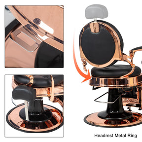 OmySalon BC1101 Vintage Style Heavy Duty Hydraulic Recline Barber Chair