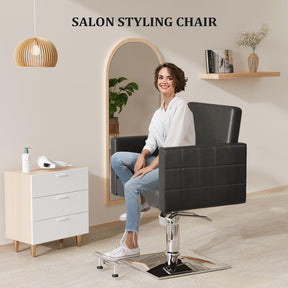 OmySalon SC2001 Heavy Duty Hydraulic Wide Seat Hair Stylist Salon Chair