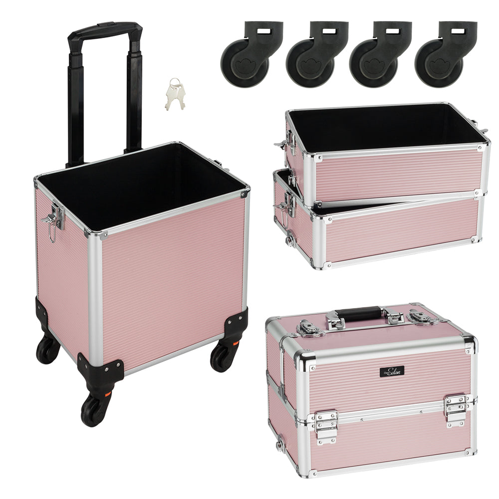 Tatayosi 4-in-1 Pink Cosmetic Organizer Box Cosmetic/Toiletry Bag
